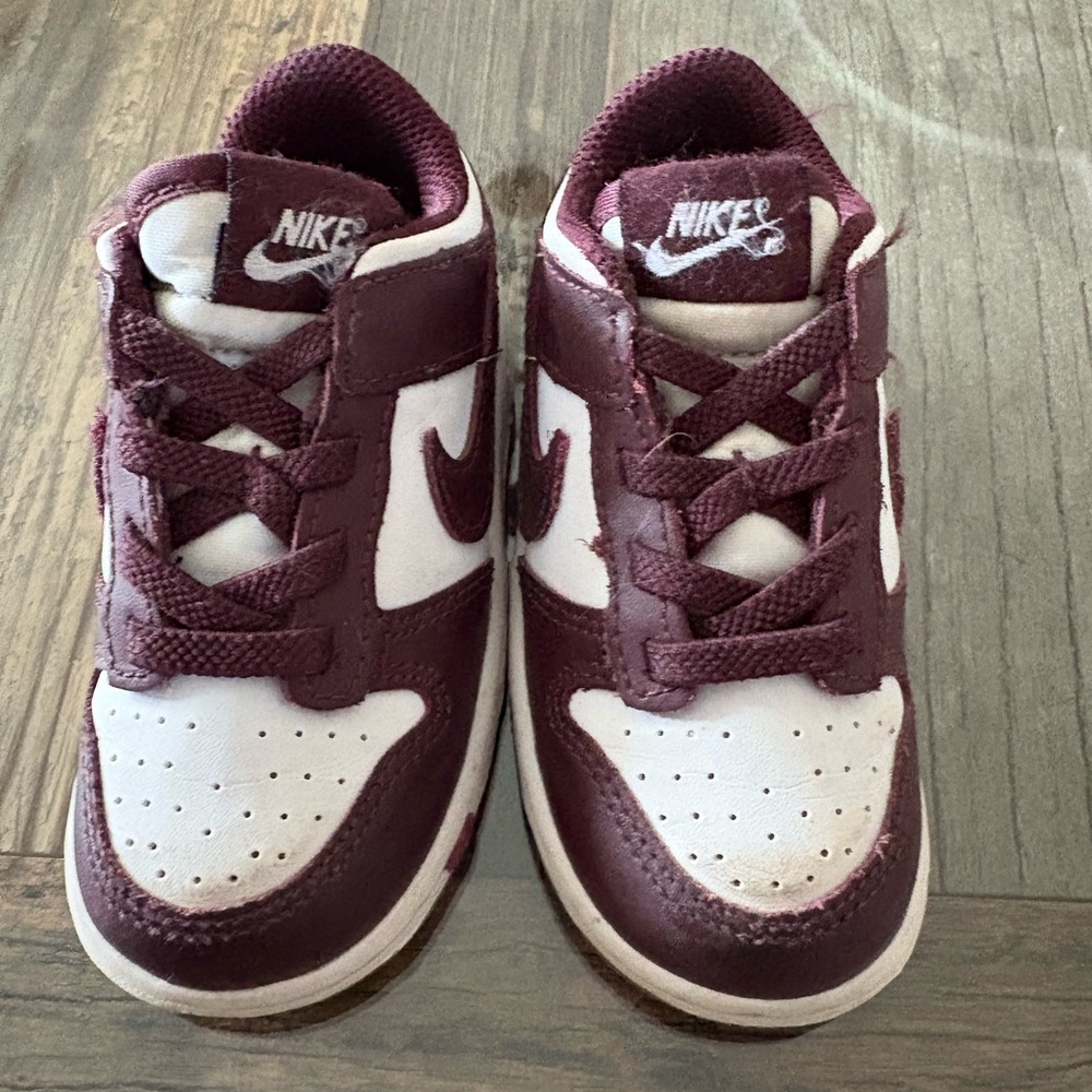 Nike Kids' Burgundy and White Sneakers